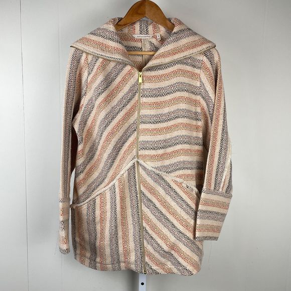 Soft Surroundings Cotton Jacquard Rayadas Jacket Metallic Stripe Womens Medium - Picture 2 of 7